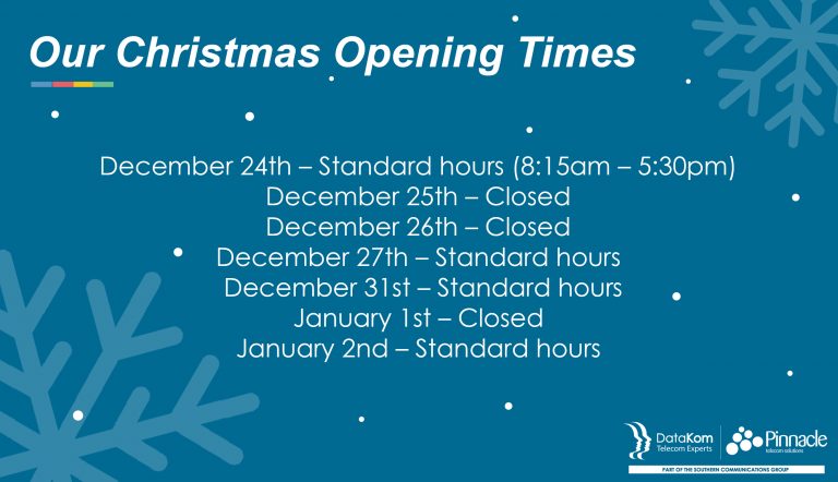 Datakom Christmas And New Years Opening Times Scg Wales